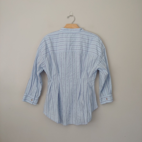 Maeve Anthropology Benna Striped Buttondown Cotton Shirt Size 2 - Picture 6 of 16